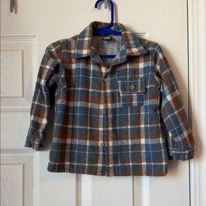 First Wave Kids Plaid Jean Jacket - Blue & Brown